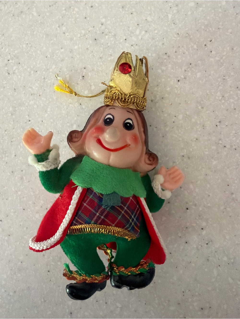 Vintage Christmas Ornament Flocked Hard Plastic MCM Ole’ King Cole Nursery Rhyme